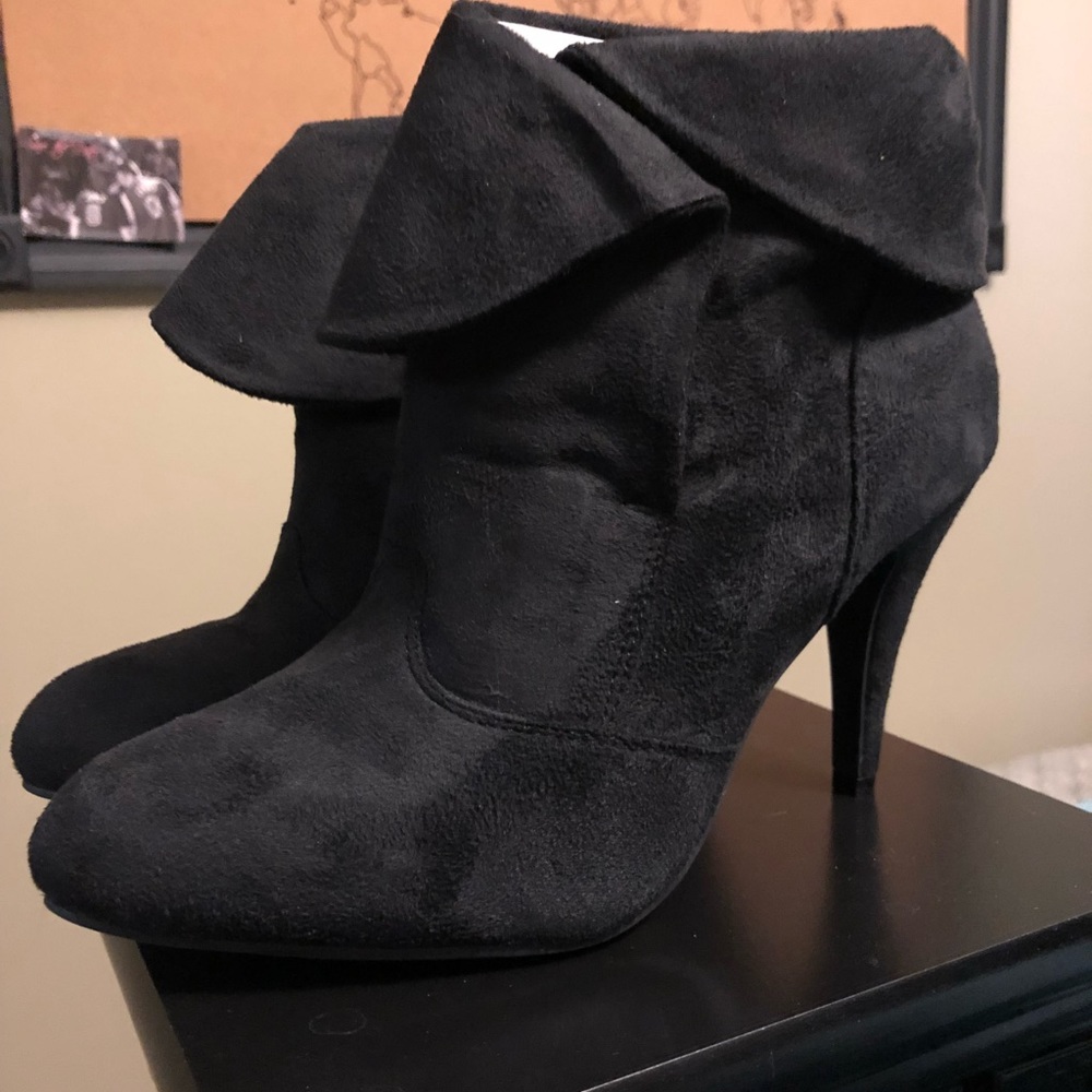 Heeled slip on booties